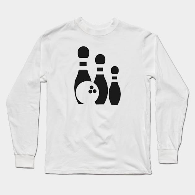 Bowling Icons Doodle Long Sleeve T-Shirt by Foxxy Merch